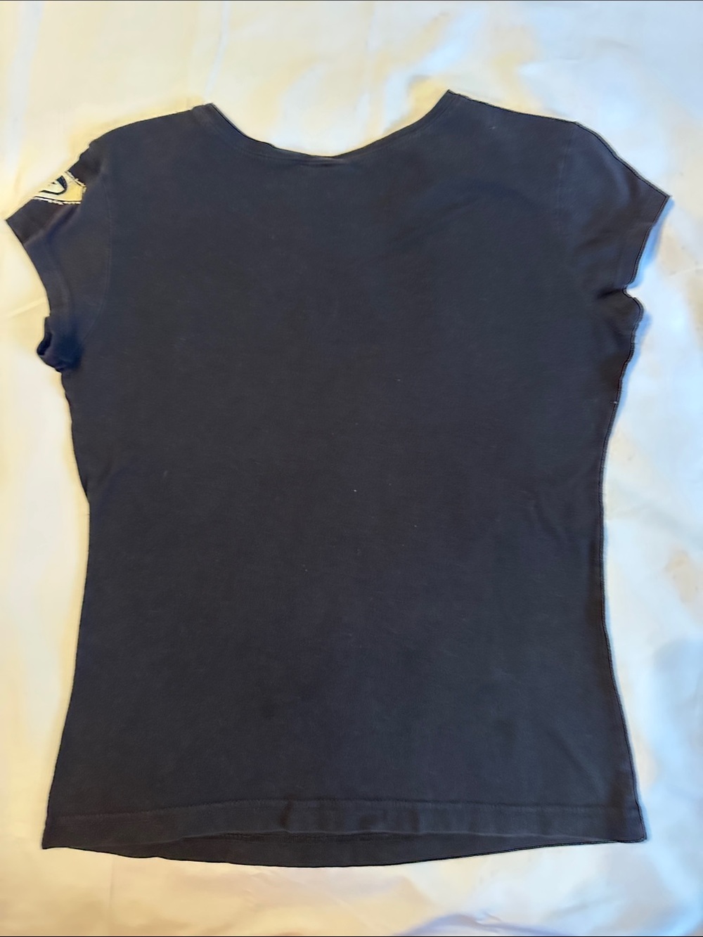 Vintage Roxy Girls Black Tee with Camo Heart Logo Y2K - Picture 5 of 7